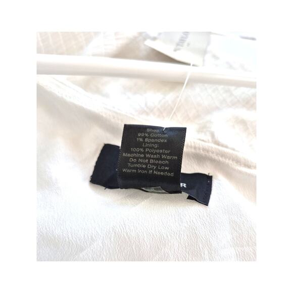 Ann Taylor Dress Size 8 Cream One Shoulder Shift Ruffle Lined Summer NWT - Picture 8 of 8